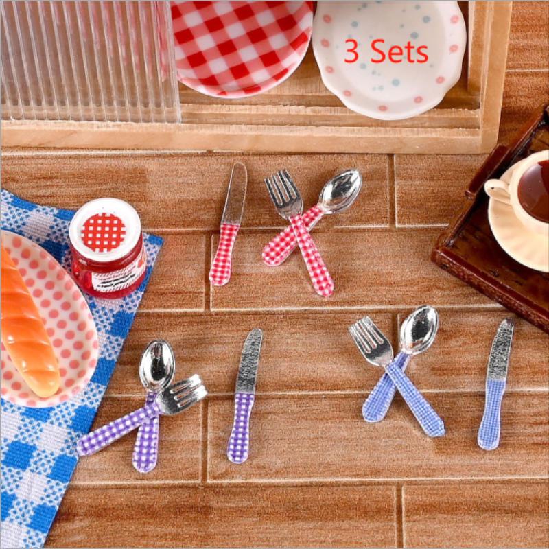 Kids Toys Kitchen Set - 3 комплекта кукольного домика, миниатюрная кухонная